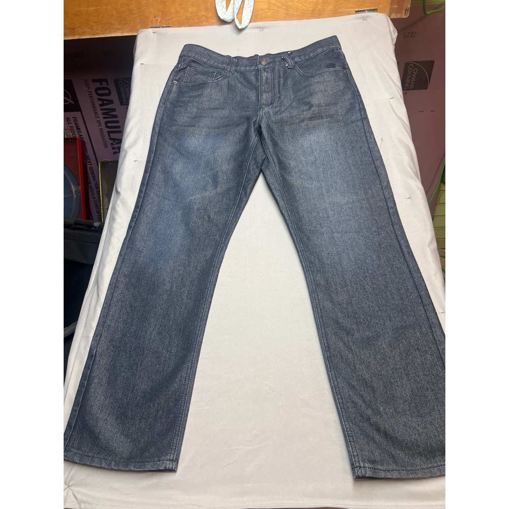 Beverly Hills Polo Club Mens Straight Leg Jeans Dark Wash Indigo 36x32